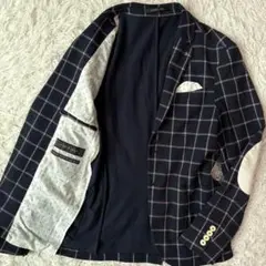 希少/美品✨ザラ テーラードジャケット チェック ブートニエール エルボーパッチ