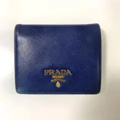 PRADA ネイビー 二つ折り財布