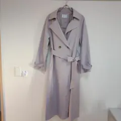 ハニーズGLACIER ダブルブレスト トレンチコート ピンクベージュ L