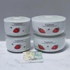 EJIRY 陶器 レンジ用 密封容器 シリーズ ストロベリーズ 保存容器のサムネイル