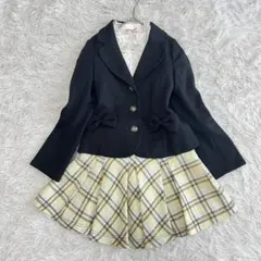 美品 メゾピアノ フォーマルスーツ3点セット 卒園式 入学式 女の子 リボン