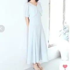 earth キャミワンピース　ボレロ　セットアップ　半袖　水色　チェック