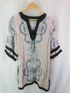 ZARA WOMAN ペイズリープリント柄 カフタンチュニック　Mサイズ▲