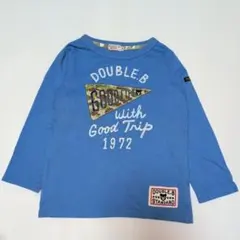 100★ミキハウスダブルB★くろくまアップリケ付き！ロゴプリントＴシャツ★