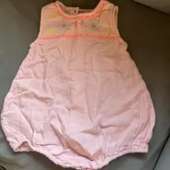 ピンク刺繍ロンパース 6-12ヶ月
