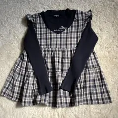 klädkäp チュニック 120 ネイビー チェック