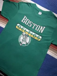 90sUSA製NBAボストンセルティックスロゴプリントTシャツバスケ
