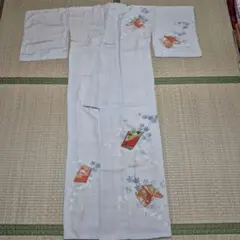 訪問着 淡い水色 絹 紅葉模様のサムネイル