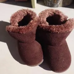 キッズ　ブラウン ボア付きブーツ