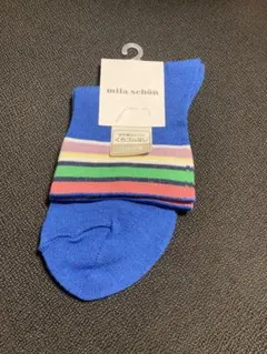 mila schön ストライプソックス 青