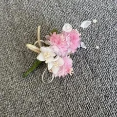 ピンク 花 コサージュ ブローチ