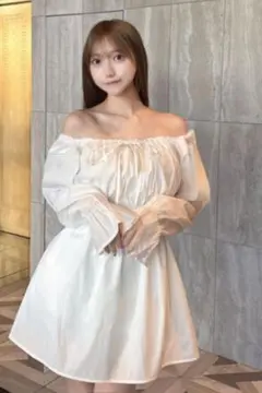 GRL　グレイル　2Wayパフスリーブリボンミニワンピース　フリーサイズ　新品