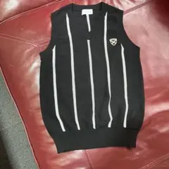 St ANDREWS ゴルフ ベスト ブラック ストライプ Sのサムネイル