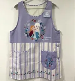 新品 アナ雪 エルサ アナ 裏起毛 裏ボアエプロン 保育士 M～L 冬用エプロン