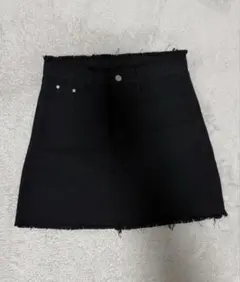 デニムミニAラインスカート ブラック