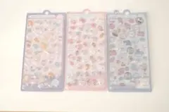 ぷくぷくシール 3種セット 海の生き物、くま、うさぎ