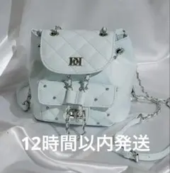 ダーリッチキルティングビジューミニリュック　sax