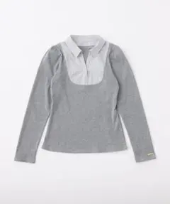 NICE CLAUP ドッキングシャツブラウス　グレー