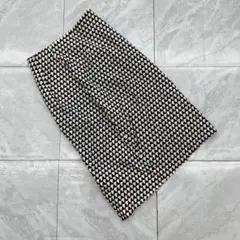 BANANA REPUBLIC スカート 台形 総柄 幾何学模様 モノトーン O