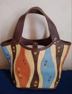 ハンドメイド　バケツトートバッグ　専用袋付き　かわいい