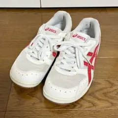 ASICS メッシュスニーカー ホワイト/レッド　23.5cm