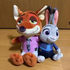 ズートピア ぬいぐるみ ニック・ワイルドとジュディ・ホップス 「タグ付き」