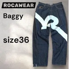 美品▪️ロカウェア ビッグペイント バギー デニムパンツ Y2K ストリート b系