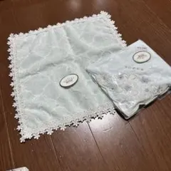TOCCA 水色 タオルレースエッジ ハンカチ2点セット