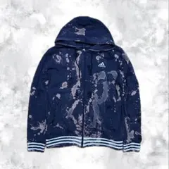 adidas ブリーチ加工 ダメージ ジップパーカー フーディー