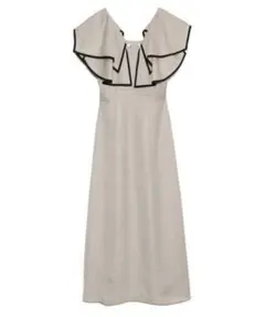 SNIDEL フリルカラーノースリーブワンピース BEG