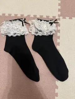 ★☆ レース付き ブラックソックス（23〜25cm） ☆★