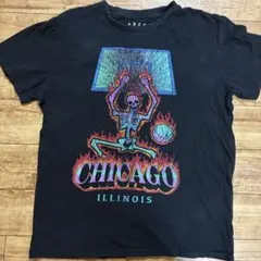 フリーステート シカゴバスケ スカル グラフィックTシャツ M ヴィンテージ風