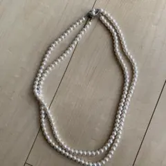 ホワイトパール二重巻きネックレス