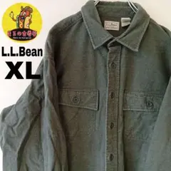 USA古着 L.L.Bean　ヘビーネルシャツXL　グリーン