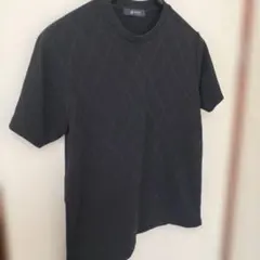 美品nano universe ブラック Tシャツ ダイヤモンドパターン