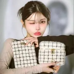 Darich ダーリッチ　ツイード チェックポーチ＆ミラー　ノベルティ　未使用品