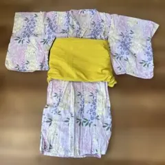 【美品】petit main 花柄 浴衣 110サイズ