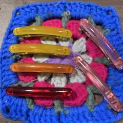 昭和　レトロ　カラフル　バレッタ　ヘアピン