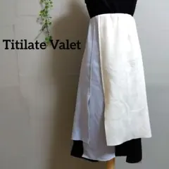 ティティレートヴァレット 配色フレアスカート ロング丈 アシメ ウエストゴム