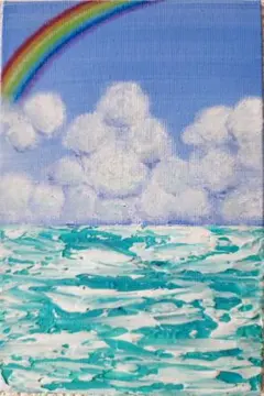 抽象画 海の風景 絵画 テクスチャーアート 海底 キャンバス アクリル