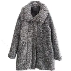 ★【イング】グレー系　ボリューム襟　アウター　チェスターコート　Mサイズ