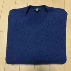 ネイビー クルーネック 長袖セーター