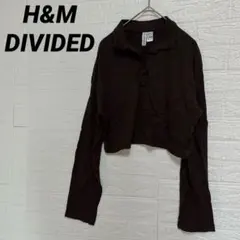 H&M DIVIDED レディース クロップド丈 長袖ポロシャツ 茶系【XS】のサムネイル