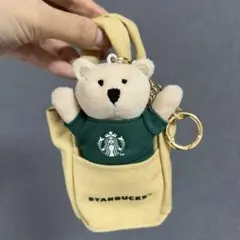 韓国]STARBUCKS スタバ ベアリスタ ウォームグレーテイル キーリング