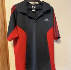 adidas CLIMACOOL 黒赤 LLサイズ シャツ