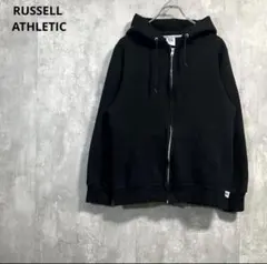ラッセルアスレチック フルジップパーカーSブラック00sブランク無地ソリッド黒