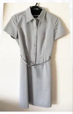 【未使用】アリスバリーの半袖ワンピース　膝丈シャツワンピース　マリン