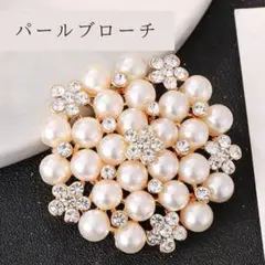 コサージュ ブローチ 入学式 卒業式 結婚式 フェイクパール ゴールド フラワー