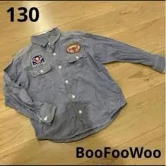 130 男の子　長袖　シャツ　ブラウス　秋　ブーフーウー　オシャレ　可愛い　春