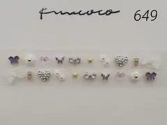 耳ツボジュエリー　20粒 ♡パープル蝶々♡おまとめがお得です♡
